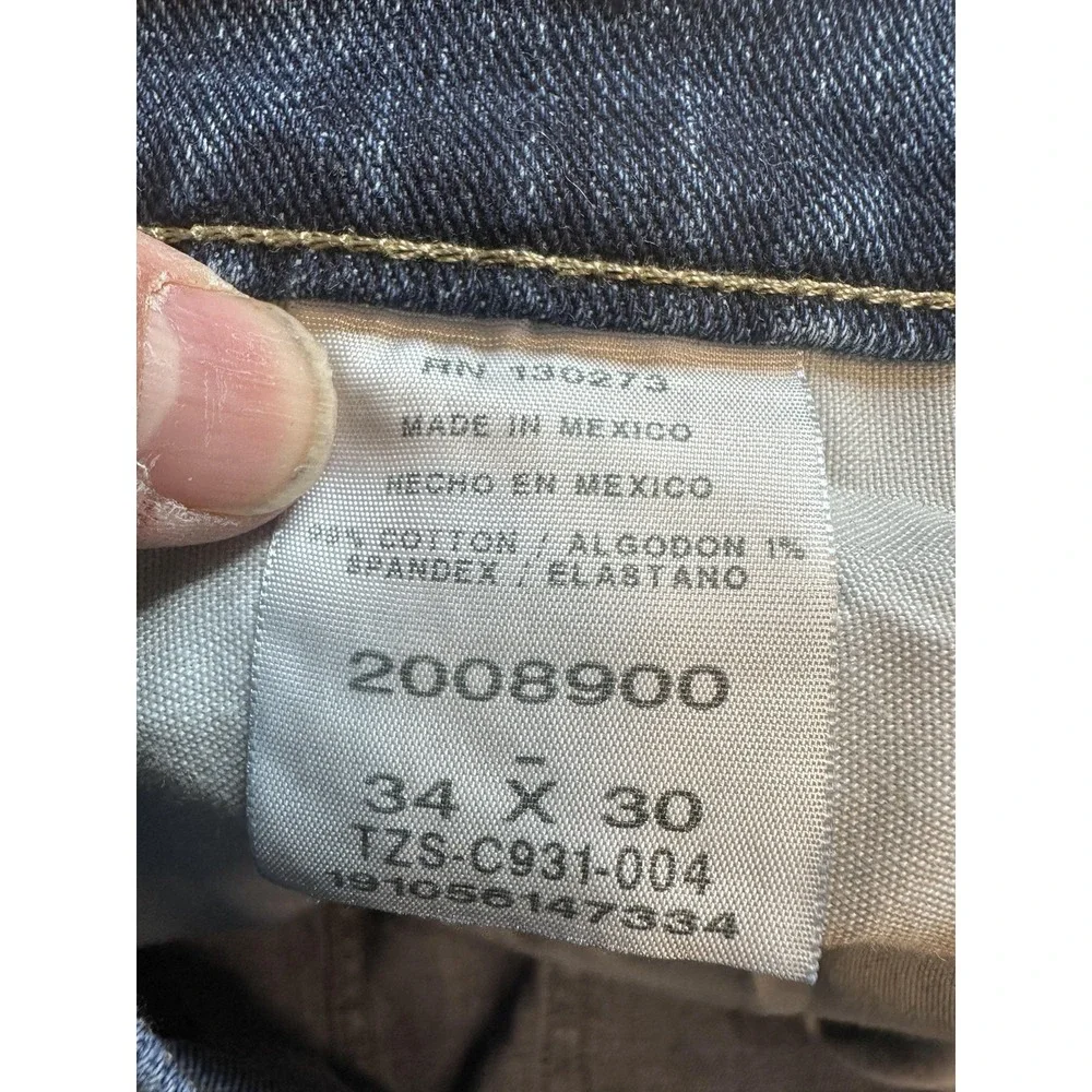 Vintage Lee Regular Fit Straight Jeans Mens 34x30 Medium Wash Blue Denim Stretch